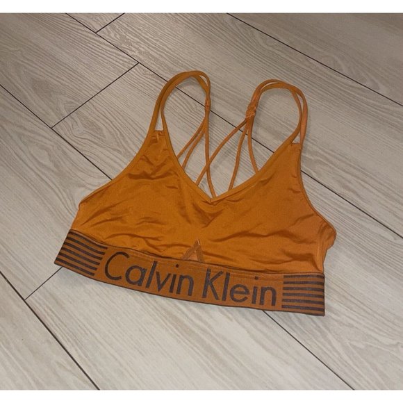 Calvin Klein Other - Calvin Klein QF1537 Microfiber Iron Strength Bralette WF Womens S Small Orange